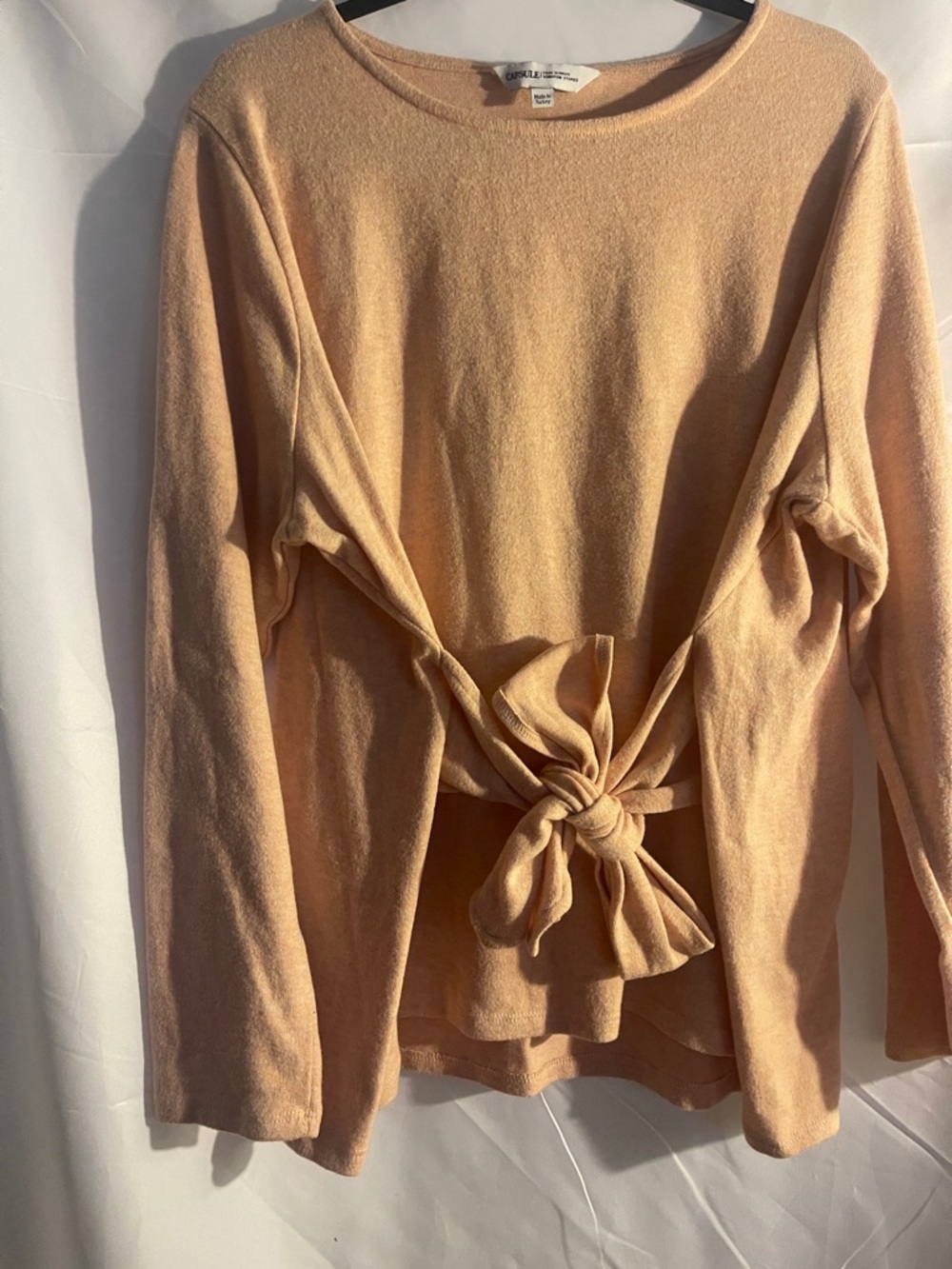 Capsule Peach Tie-Front Pullover Top